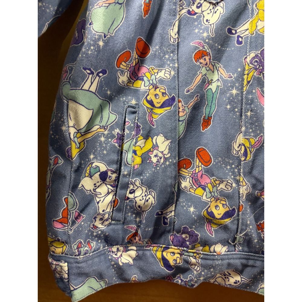 Cakeworthy Disney 100 Denim Jacket Unisex XL Blue All Over Print Character Coat - Picture 9 of 9